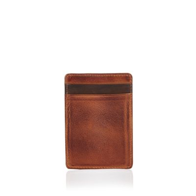 Light brown leather cardholder wallet